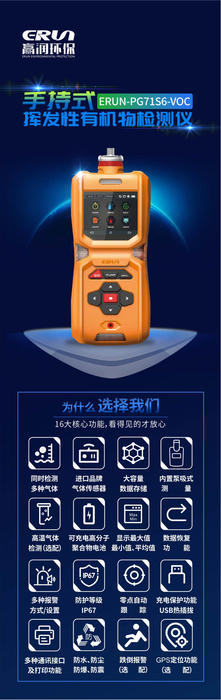 手(shou)持式(shi)PID揮(hui)髮性(xing)有(you)機(ji)物(wu)檢(jian)測儀