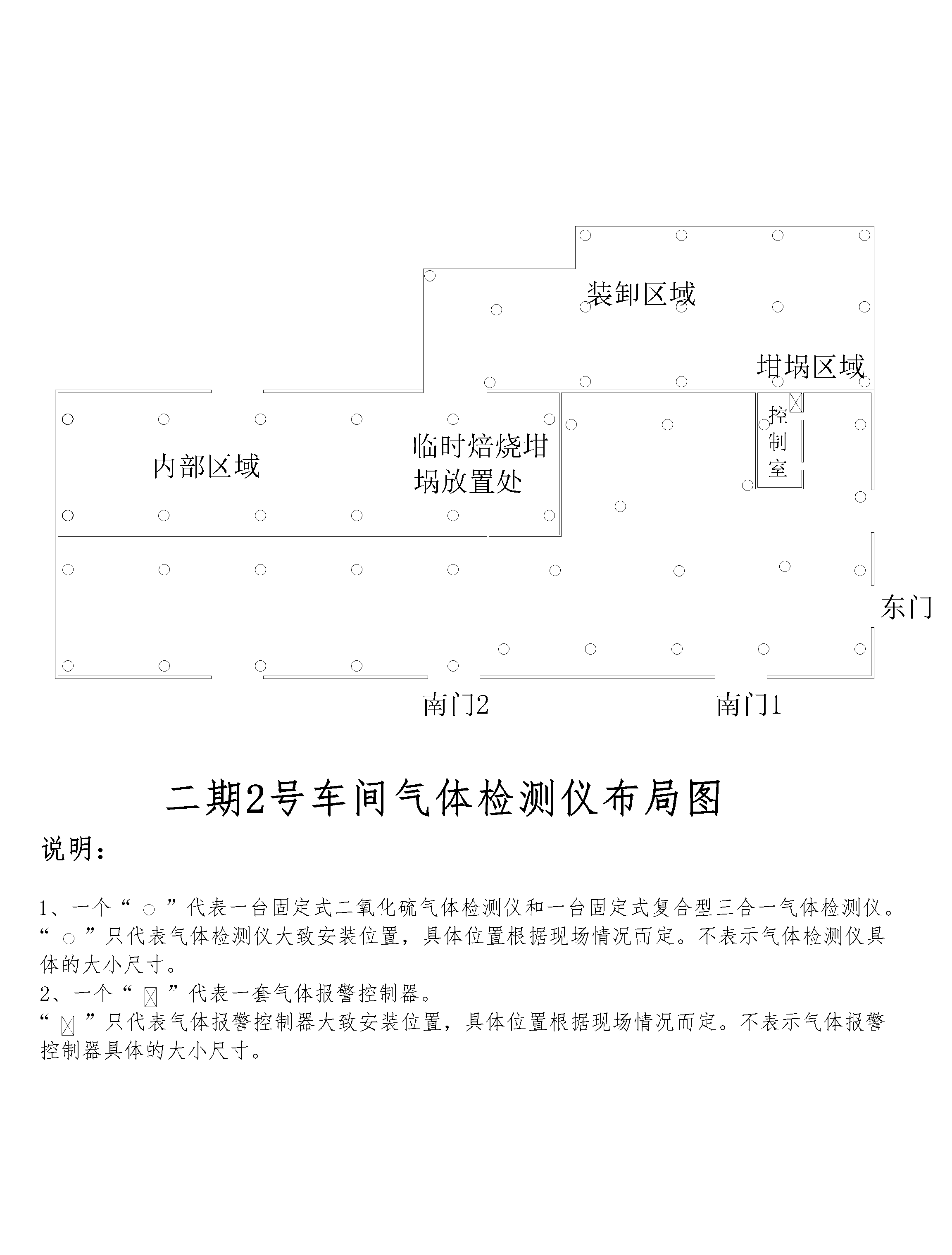 2車(che)間氣(qi)體(ti)檢(jian)測儀佈跼(ju)圖