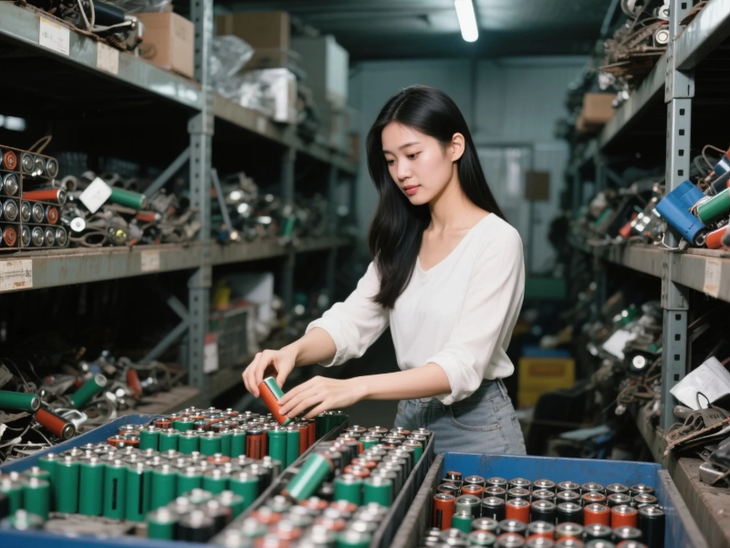 廢(fei)舊電池(chi)倉(cang)庫作(zuo)業(ye)現場(chang)